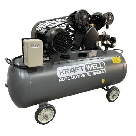 Компрессор поршневой 420 л/мин, 10 бар, 100 л, 380В KraftWell KRW-AC420-100L