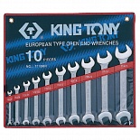 KING TONY 1110MR Набор рожковых ключей, 6-28 мм, 10 предметов