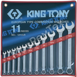 KING TONY 1211SR  Набор комбинированных ключей, 1/4"-15/16", 11 предметов
