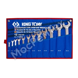 KING TONY 1112MRN Набор рожковых ключей, 6-32 мм , чехол из теторона, 12 предметов 