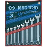 Набор комбинированных ключей, 10-22 мм, 8 предметов KING TONY 1208MR