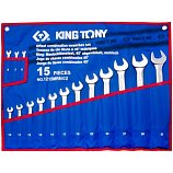 KING TONY 1215MRN02 Набор комбинированных ключей, 6-32 мм, чехол из теторона, 15 предметов