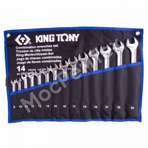 Набор комбинированных ключей, 8-24 мм, чехол из теторона, 14 предметов KING TONY 12D15MRN01