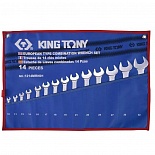 KING TONY 1214MRN Набор комбинированных ключей 10-32 мм чехол из теторона 14 предметов 